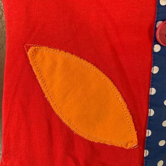 Heather Feather Red and Blue Long Sleeve Dress sz2 - Picture 3 of 7